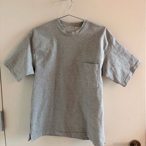 AURALEE Cotton Short Sleeve T-Shirt Cut and Sewn Gray Size 4. Made in Japan